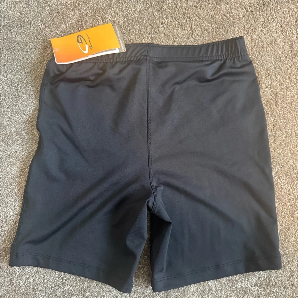 Champion Black compression/biker shorts size L girls NWT